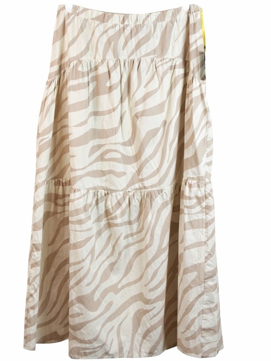 CeCe Dresses & Skirts - CeCe Neutral Zebra Print Tiered Midi Skirt NWT Boho Spring Vacation Size L
